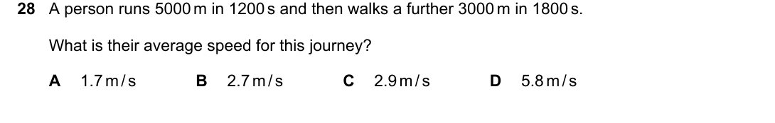 IGCSE 0654 Oct/Nov 2024 Paper 11 Question 28 — Speed, velocity & acceleration