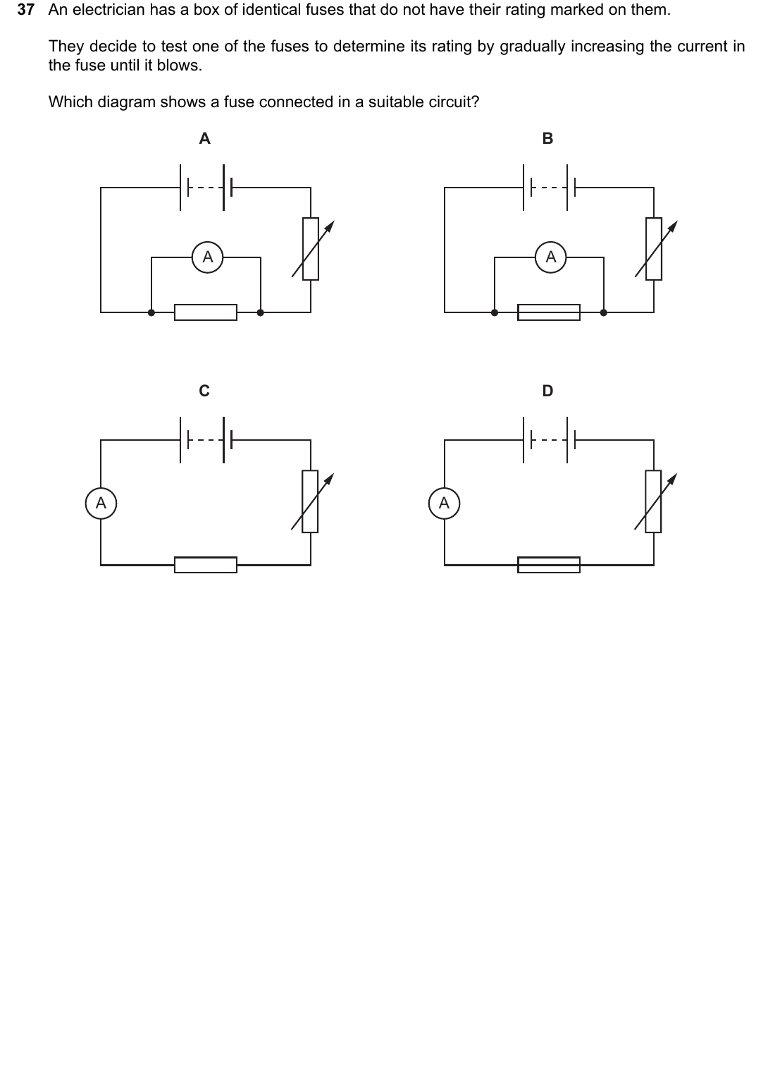 IGCSE 0654 Oct/Nov 2024 Paper 12 Question 37 — Electrical safety