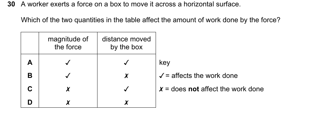 IGCSE 0654 Oct/Nov 2024 Paper 13 Question 30 — Work & power