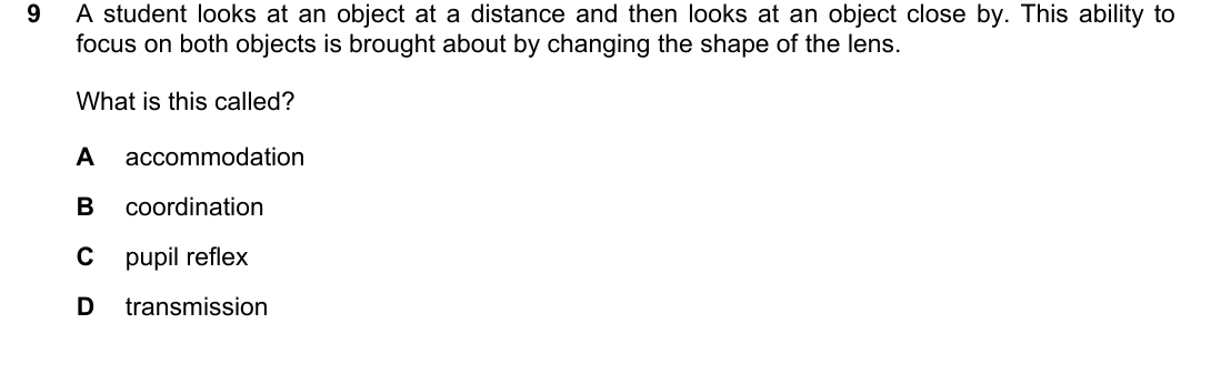 IGCSE 0654 Oct/Nov 2024 Paper 21 Question 9 — Nervous system & reflex arc
