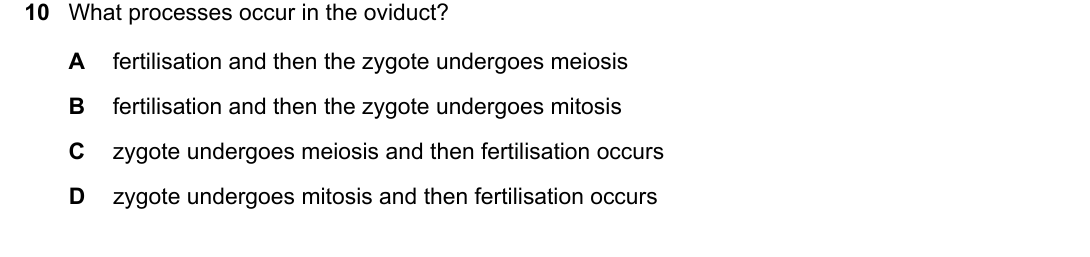 IGCSE 0654 Oct/Nov 2024 Paper 22 Question 10 — Human reproduction