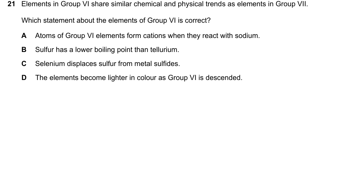 IGCSE 0654 Oct/Nov 2024 Paper 22 Question 21 — Group VII halogens
