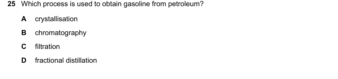 IGCSE 0654 Oct/Nov 2025 Paper 11 Question 25 — Fuels & petroleum