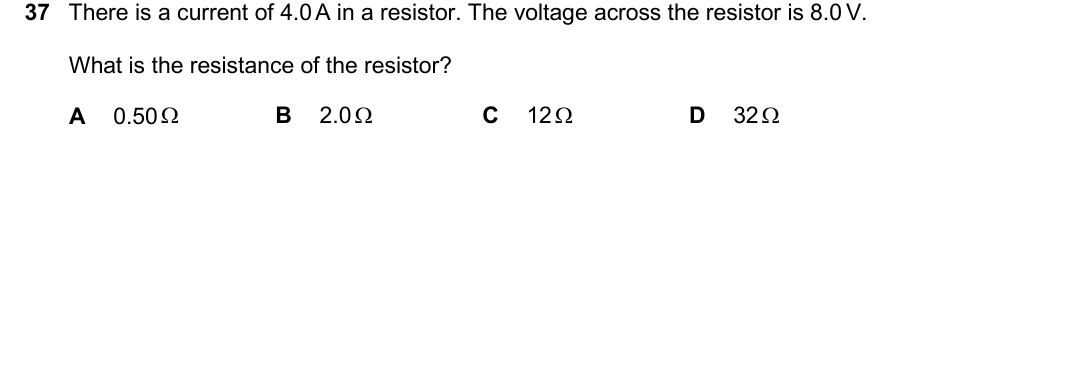 IGCSE 0654 Oct/Nov 2025 Paper 11 Question 37 — Electric circuits