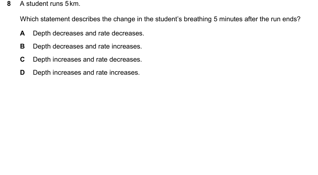 IGCSE 0654 Oct/Nov 2025 Paper 12 Question 8 — Gas exchange in humans