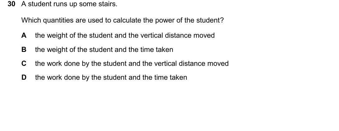 IGCSE 0654 Oct/Nov 2025 Paper 13 Question 30 — Work & power