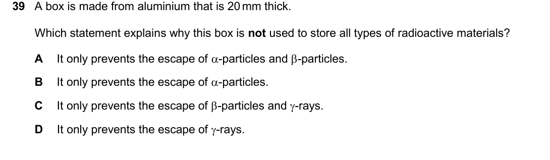 IGCSE 0654 Oct/Nov 2025 Paper 13 Question 39 — Radioactivity