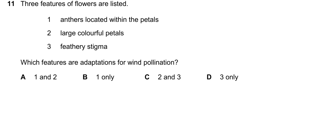 IGCSE 0654 Oct/Nov 2025 Paper 21 Question 11 — Reproduction in flowering plants