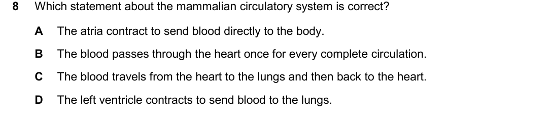 IGCSE 0654 Oct/Nov 2025 Paper 21 Question 8 — Heart & circulatory system