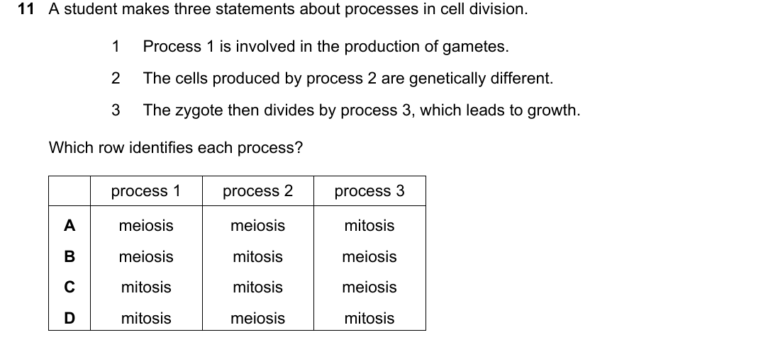 IGCSE 0654 Oct/Nov 2025 Paper 23 Question 11 — Mitosis & meiosis