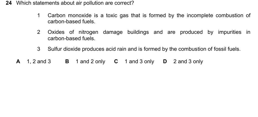 IGCSE 0654 Oct/Nov 2025 Paper 23 Question 24 — Air quality & the atmosphere