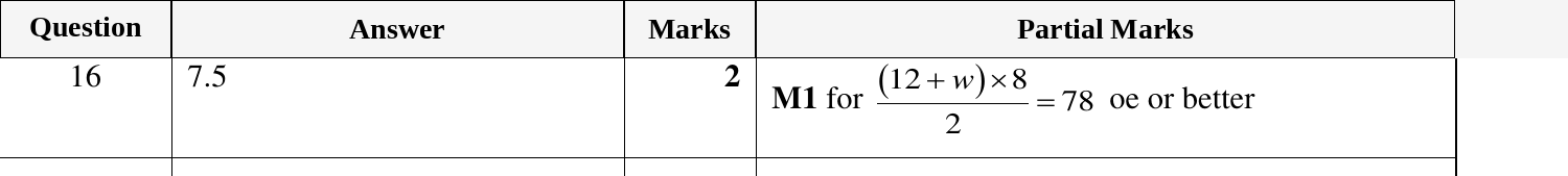 Mark scheme for IGCSE 0580 Oct/Nov 2024 Paper 11 Question 16