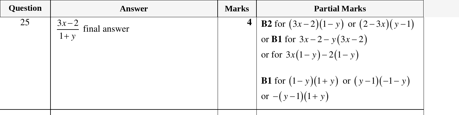 Mark scheme for IGCSE 0580 Oct/Nov 2024 Paper 23 Question 25