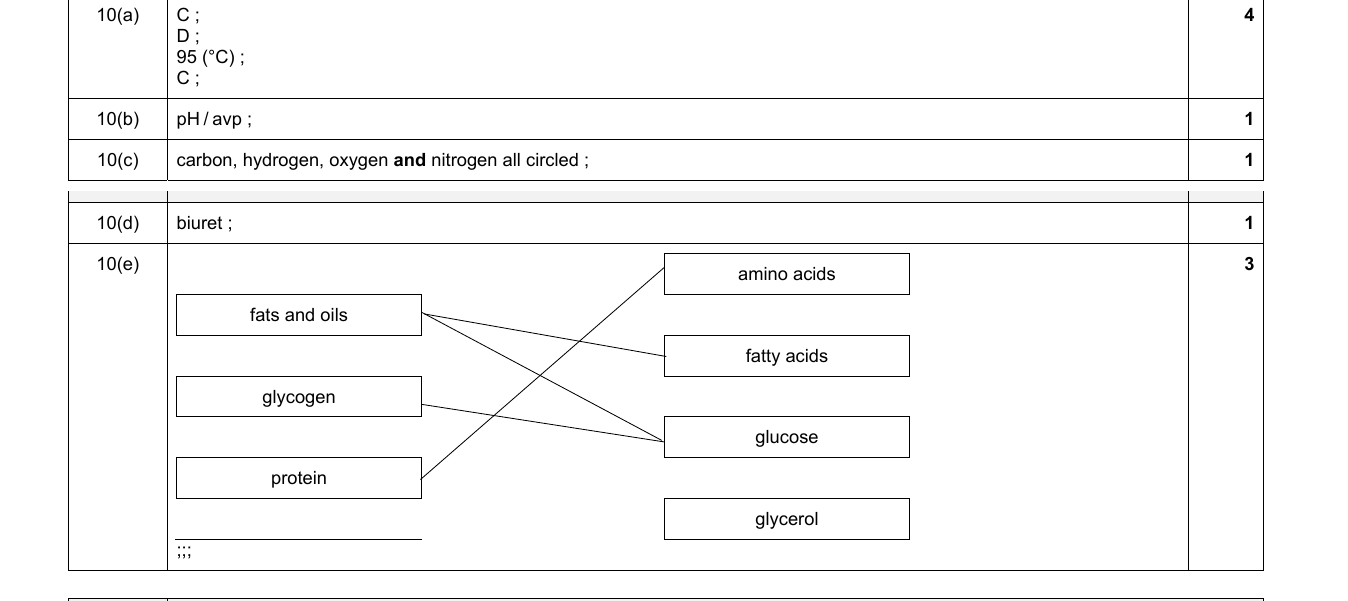 Mark scheme for IGCSE 0654 Jun 2024 Paper 31 Q10