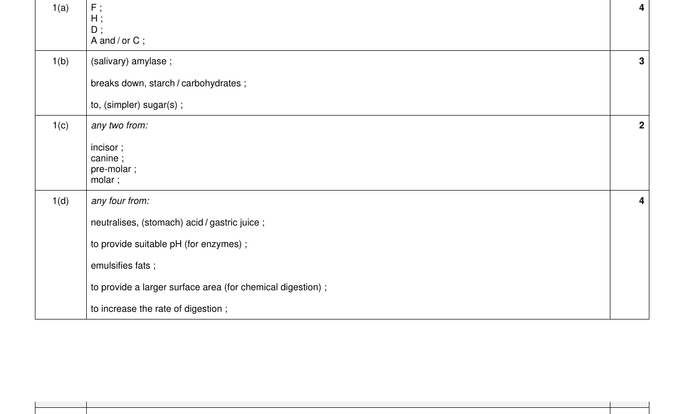 Mark scheme for IGCSE 0654 Nov 2024 Paper 41 Q1