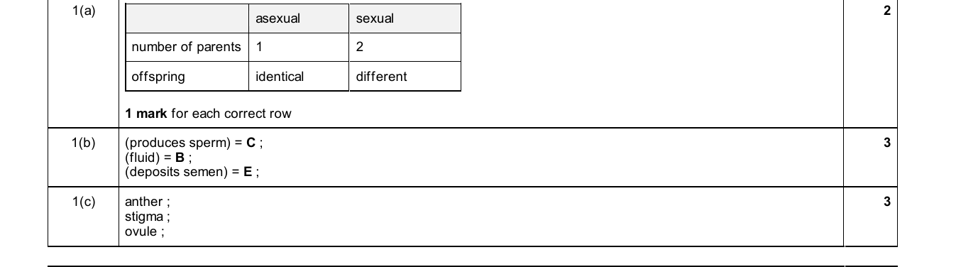 Mark scheme for IGCSE 0654 Nov 2025 Paper 31 Q1