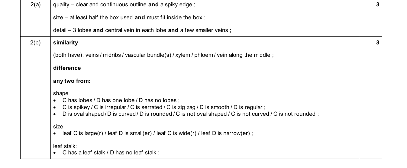 Mark scheme for IGCSE 0654 Oct/Nov 2025 Paper 61 Q2