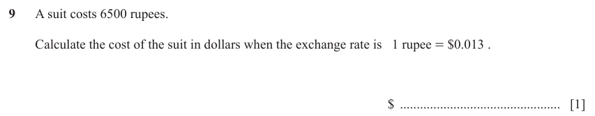 IGCSE Mathematics 0580 March 2023 Paper 12 Question 9 – Numbers, The four rules, 1 marks