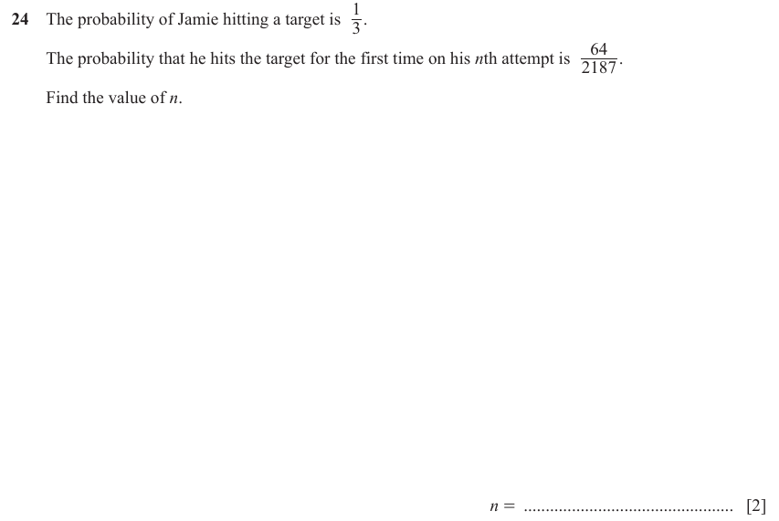 IGCSE Mathematics 0580 March 2023 Paper 22 Question 24 – Probability, General, 2 marks