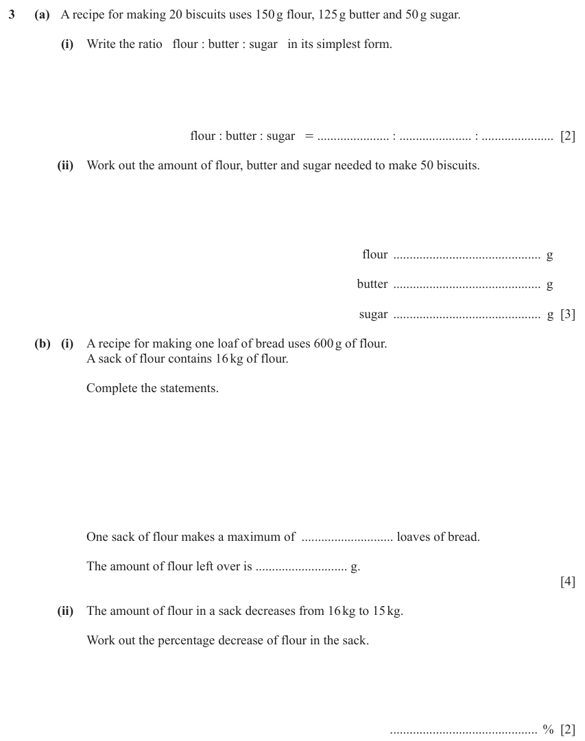IGCSE Mathematics 0580 March 2023 Paper 32 Question 3 – Numbers, The four rules, 11 marks