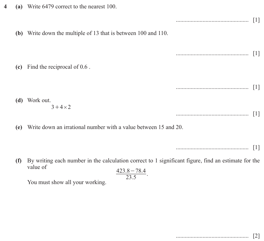 IGCSE Mathematics 0580 March 2023 Paper 32 Question 4 – Numbers, Bounds, 7 marks