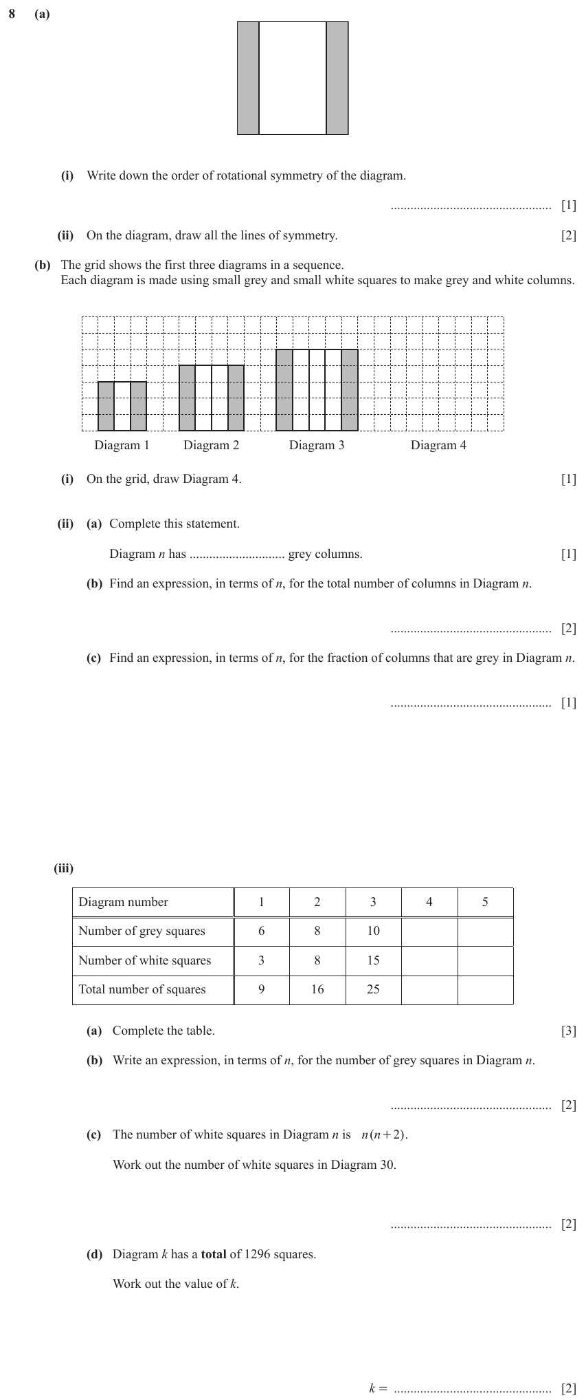 IGCSE Mathematics 0580 March 2023 Paper 32 Question 8 – Geometry, Symmetry, 17 marks