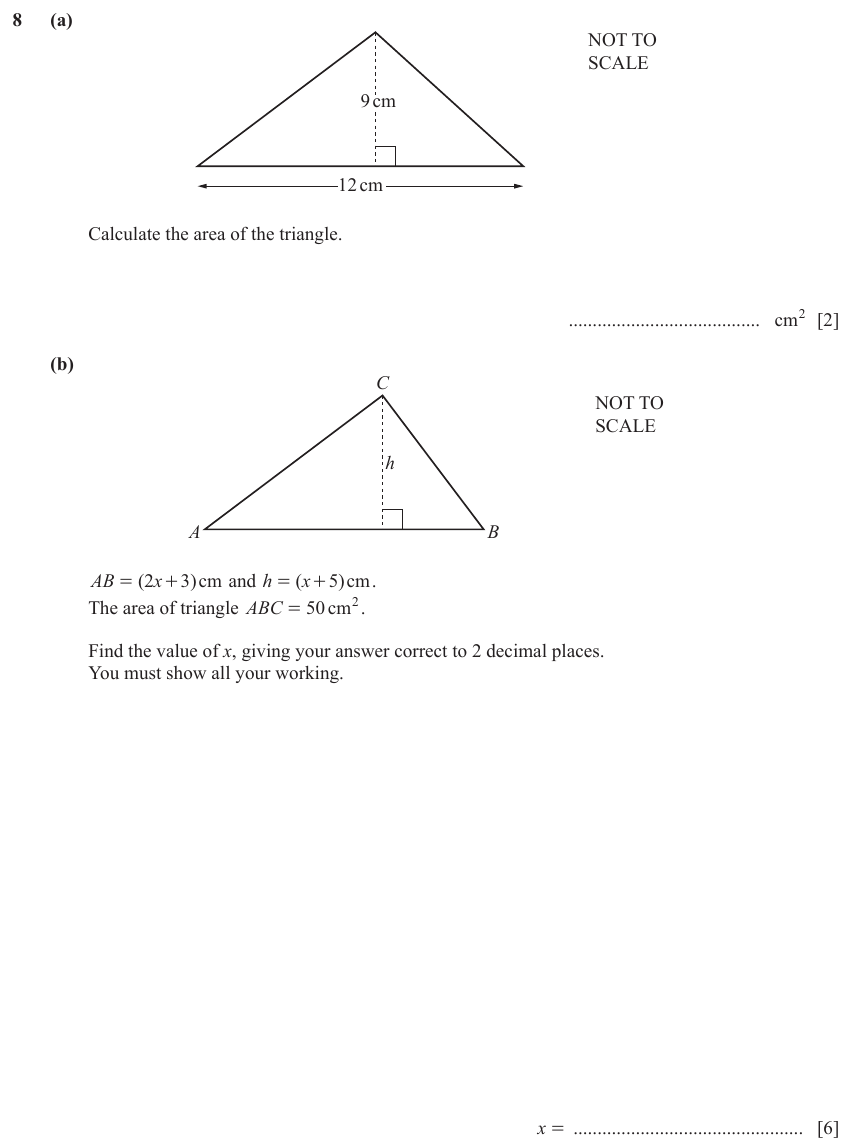 IGCSE Mathematics 0580 March 2023 Paper 42 Question 8 – Geometry, Geometrical terms and vocabulary, 8 marks