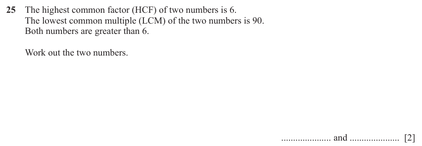 IGCSE Mathematics 0580 March 2024 Paper 12 Question 25 – Numbers, The four rules, 2 marks