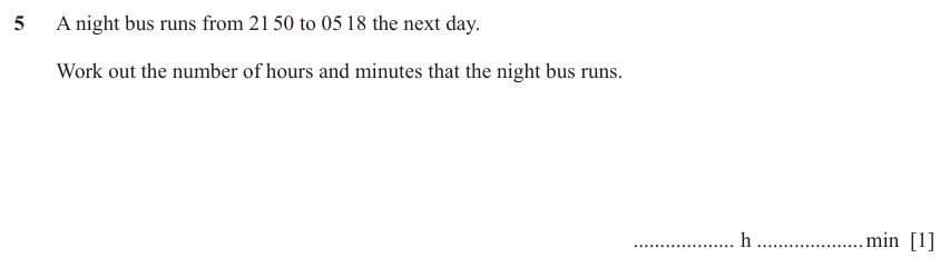 IGCSE Mathematics 0580 March 2024 Paper 12 Question 5 – Numbers, The four rules, 1 marks