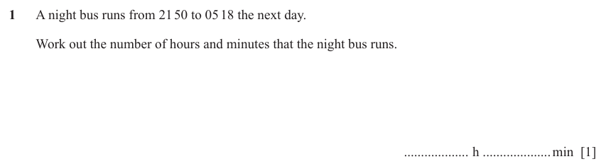 IGCSE Mathematics 0580 March 2024 Paper 22 Question 1 – Numbers, The four rules, 1 marks