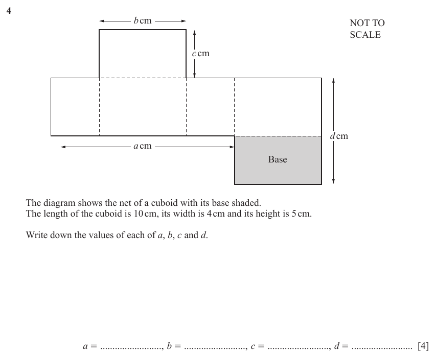 IGCSE Mathematics 0580 March 2024 Paper 22 Question 4 – Geometry, Geometrical terms and vocabulary, 4 marks