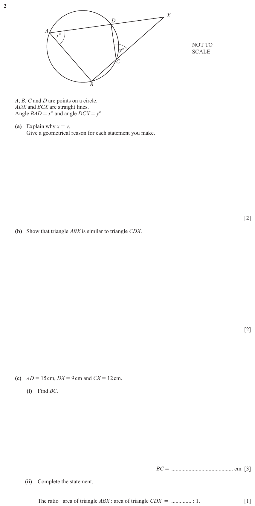 IGCSE Mathematics 0580 March 2024 Paper 42 Question 2 – Geometry, Angles using geometrical properties, 8 marks