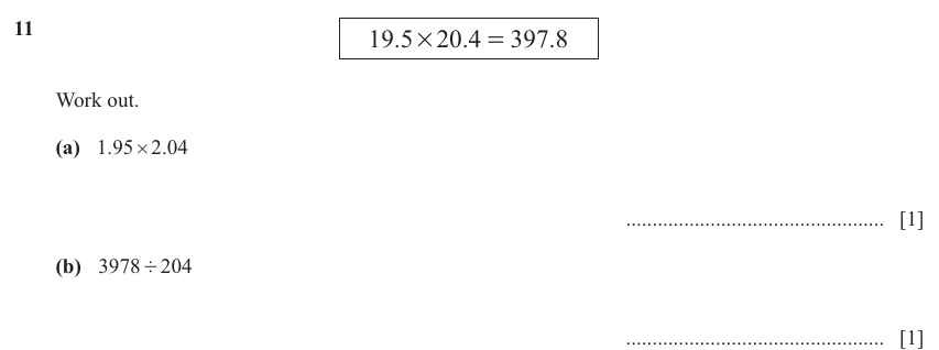 IGCSE Mathematics 0580 March 2025 Paper 12 Question 11 – Numbers, The four rules, 2 marks