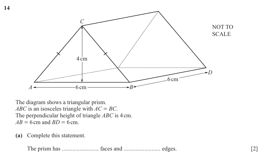 IGCSE 0580 Mar 2025 Paper 12 Question 14 — Geometrical terms and vocabulary (Core, 7 marks)