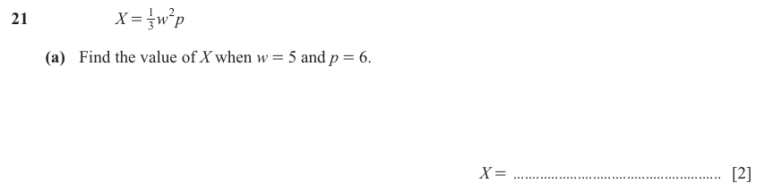 IGCSE 0580 Mar 2025 Paper 12 Question 21 — Basic algebra (Core, 4 marks)