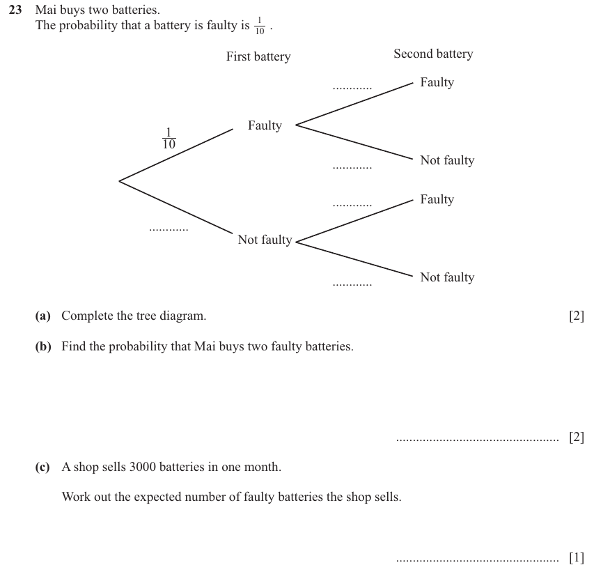 IGCSE 0580 Mar 2025 Paper 12 Question 23 — General (Core, 5 marks)