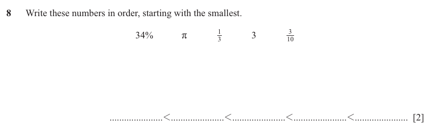 IGCSE 0580 Mar 2025 Paper 12 Question 8 — Order quantities (Core, 2 marks)