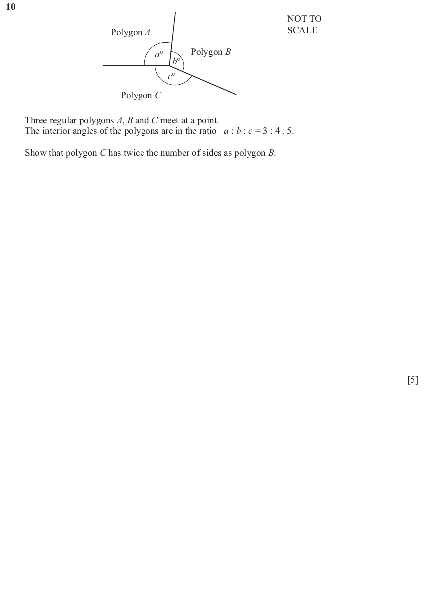IGCSE 0580 Mar 2025 Paper 22 Question 10 — Geometrical terms and vocabulary (Extended, 5 marks)