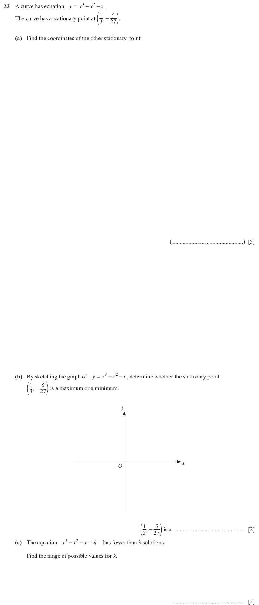 IGCSE 0580 Mar 2025 Paper 22 Question 22 — Cartesian coordinates (2D) (Extended, 9 marks)
