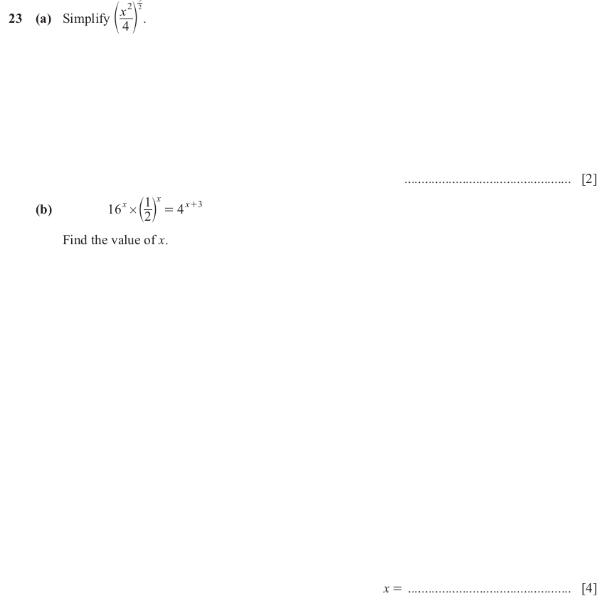 IGCSE 0580 Mar 2025 Paper 22 Question 23 — Basic algebra (Extended, 6 marks)