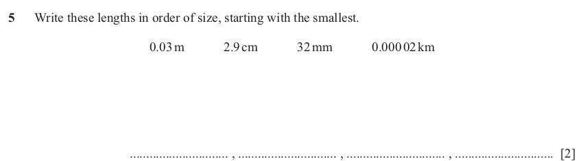 IGCSE 0580 Mar 2025 Paper 22 Question 5 — Order quantities (Extended, 2 marks)