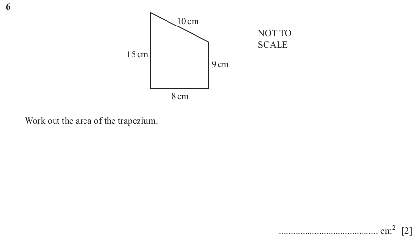 IGCSE Mathematics 0580 March 2025 Paper 22 Question 6 – Mensuration, Perimeter, Area and Volume, 2 marks