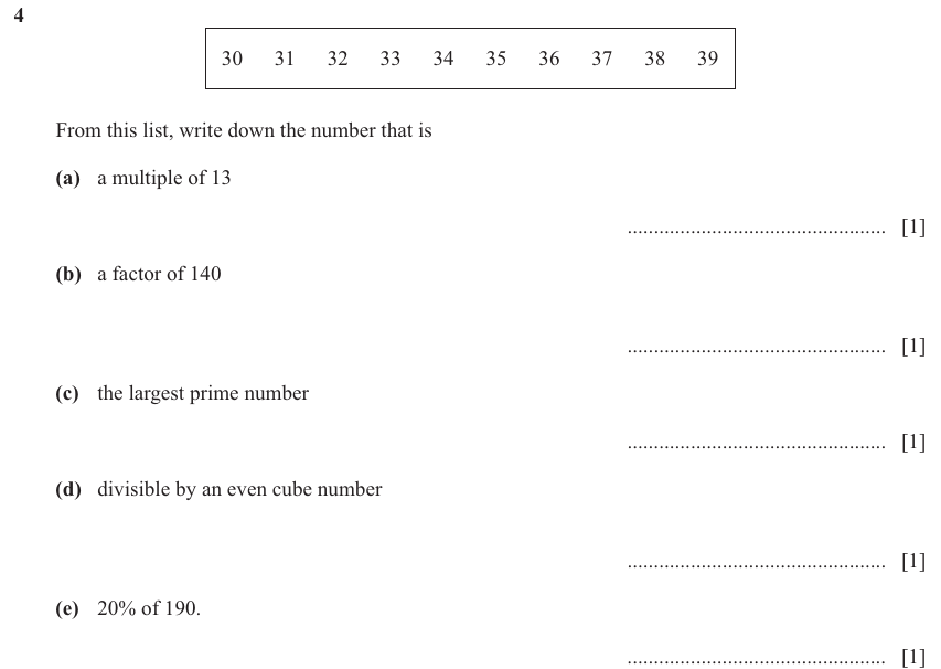 IGCSE Mathematics 0580 March 2025 Paper 32 Question 4 – Numbers, The four rules, 5 marks