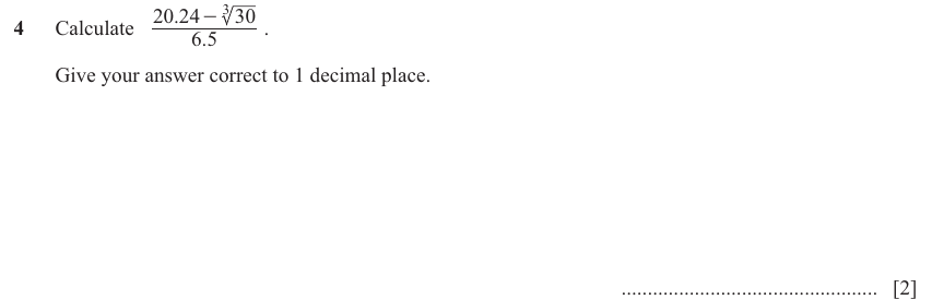 IGCSE Mathematics 0580 March 2025 Paper 42 Question 4 – Numbers, Fractions, decimals and percentages, 2 marks
