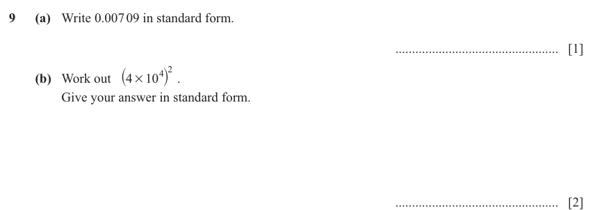 IGCSE 0580 Mar 2025 Paper 42 Question 9 — Indices (Extended, 3 marks)