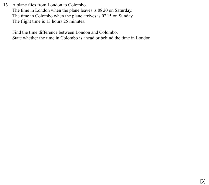 IGCSE Mathematics 0580 Specimen 2025 Paper 11 Question 13 – Numbers, The four rules, 3 marks