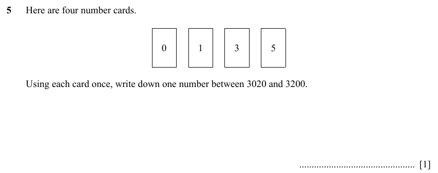 IGCSE Mathematics 0580 Specimen 2025 Paper 11 Question 5 – Numbers, The four rules, 1 marks