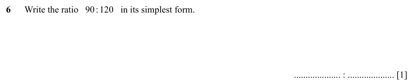 IGCSE Mathematics 0580 Specimen 2025 Paper 11 Question 6 – Numbers, Ratio and proportion, 1 marks