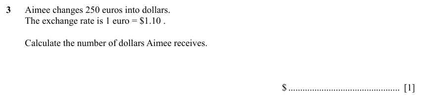 IGCSE Mathematics 0580 Specimen 2025 Paper 21 Question 3 – Numbers, The four rules, 1 marks