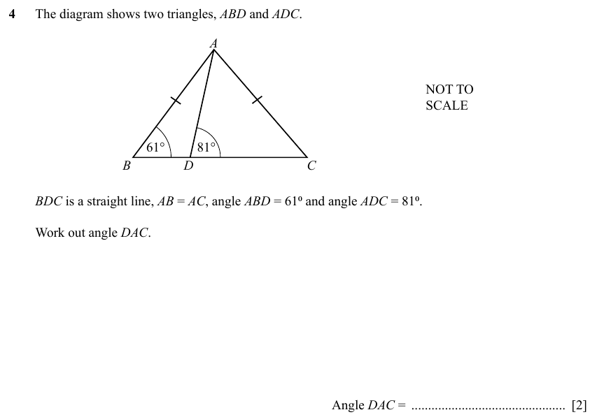 IGCSE Mathematics 0580 Specimen 2025 Paper 21 Question 4 – Vectors, Vectors (basic), 2 marks